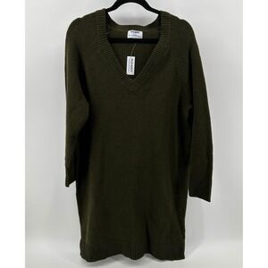 Old Navy Sosoft Petite Medium Olive Green Knit Midi Sweater Dress NWT Fall Layer
